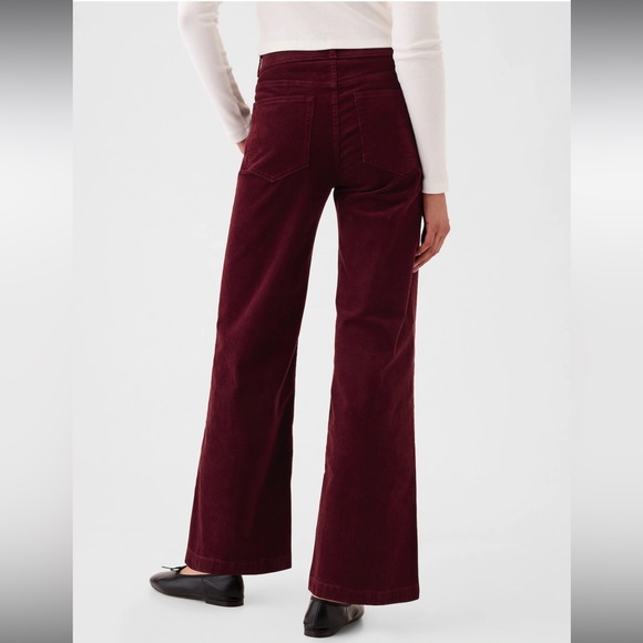 NWT GAP High Rise Corduroy Stride Pants in Noir Red (sold out online!) - Picture 3 of 6